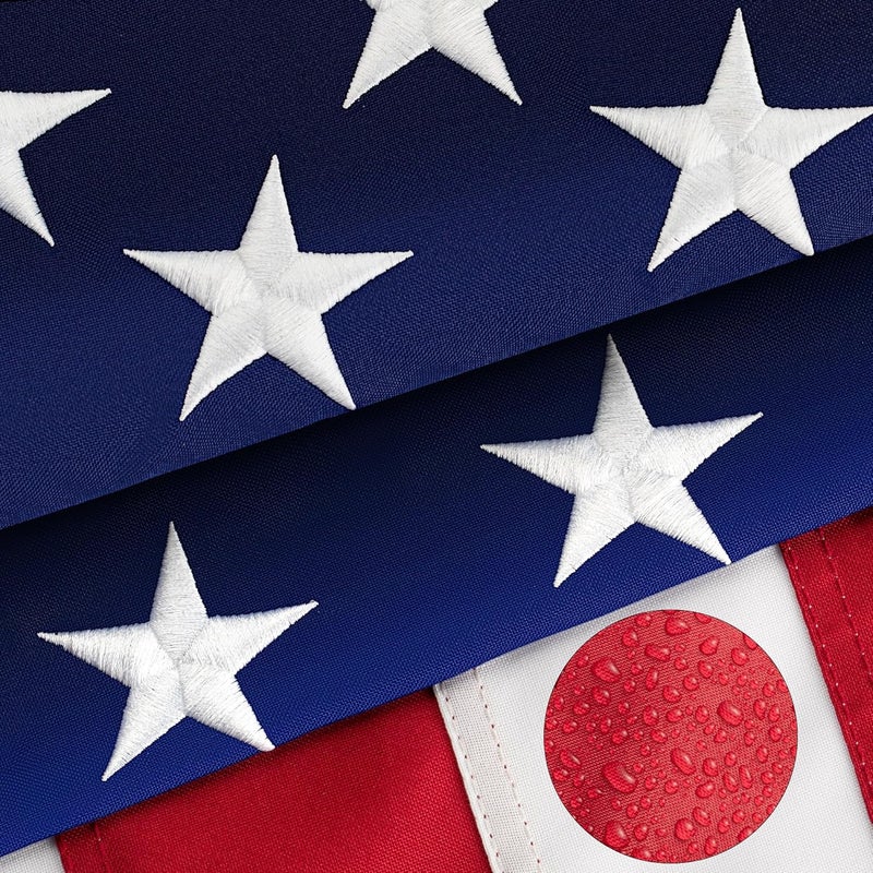 DANF FLAG High Wind American Flag for Outdoor 4x6 Ft - Heavy Duty US Flag with Embroidered Stars, Sewn Stripes & Brass Grommets All Weather Fade Resistant for Outside Use - Image 1